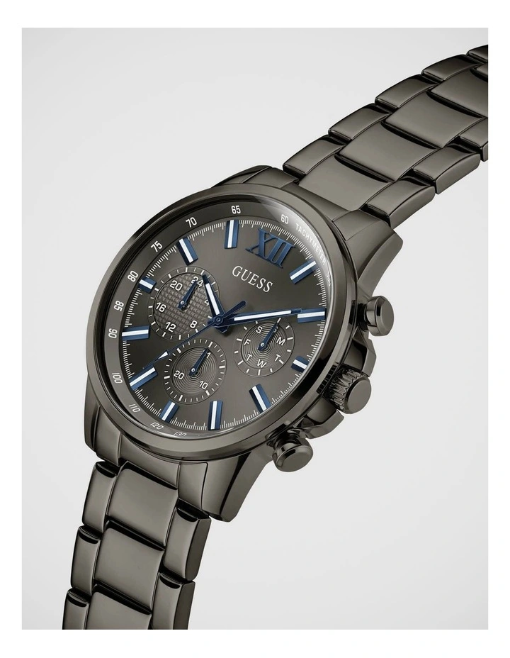 GUESS Mens Gunmetal-Tone Multifunction Watch image 4