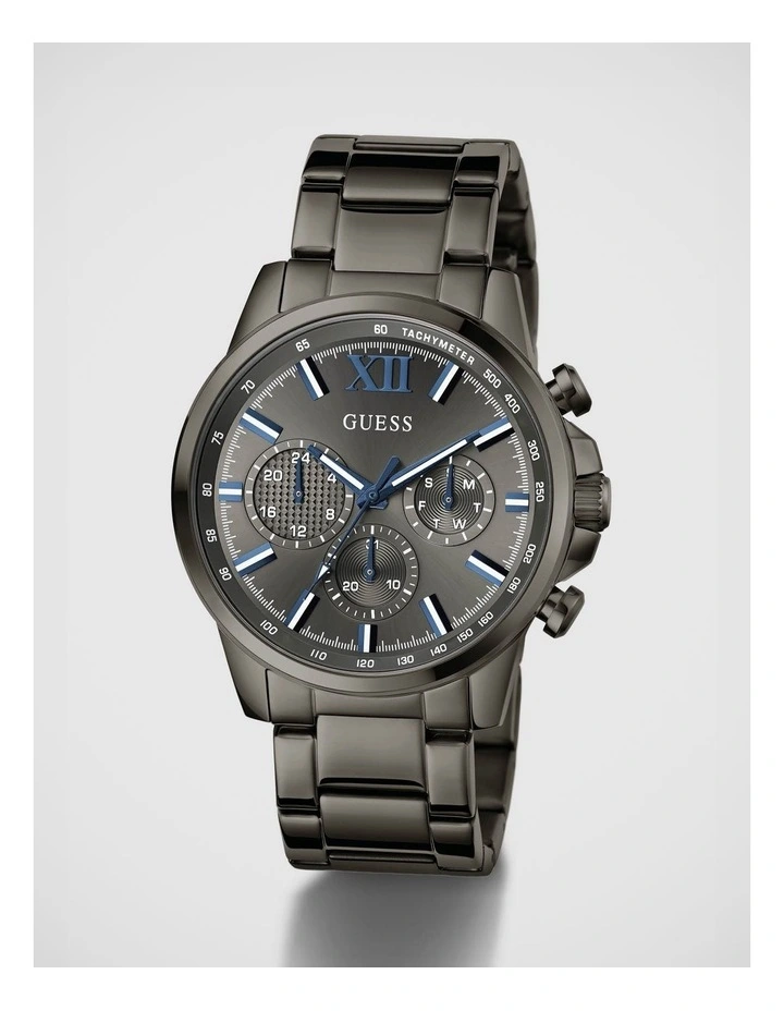 GUESS Mens Gunmetal-Tone Multifunction Watch image 5