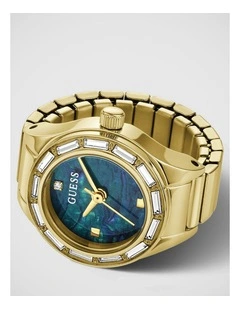 GUESS Ladies Gold-Tone Analogue Ring Watch
