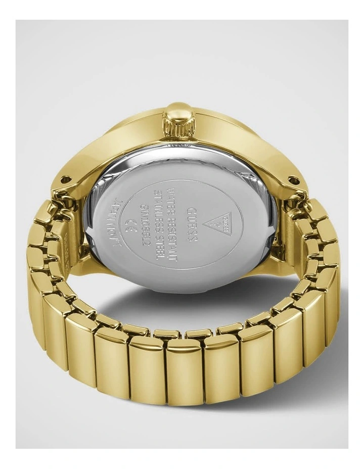 GUESS Ladies Gold-Tone Analogue Ring Watch image 2