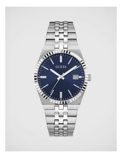 GUESS Mens Silver-Tone Analogue Watch