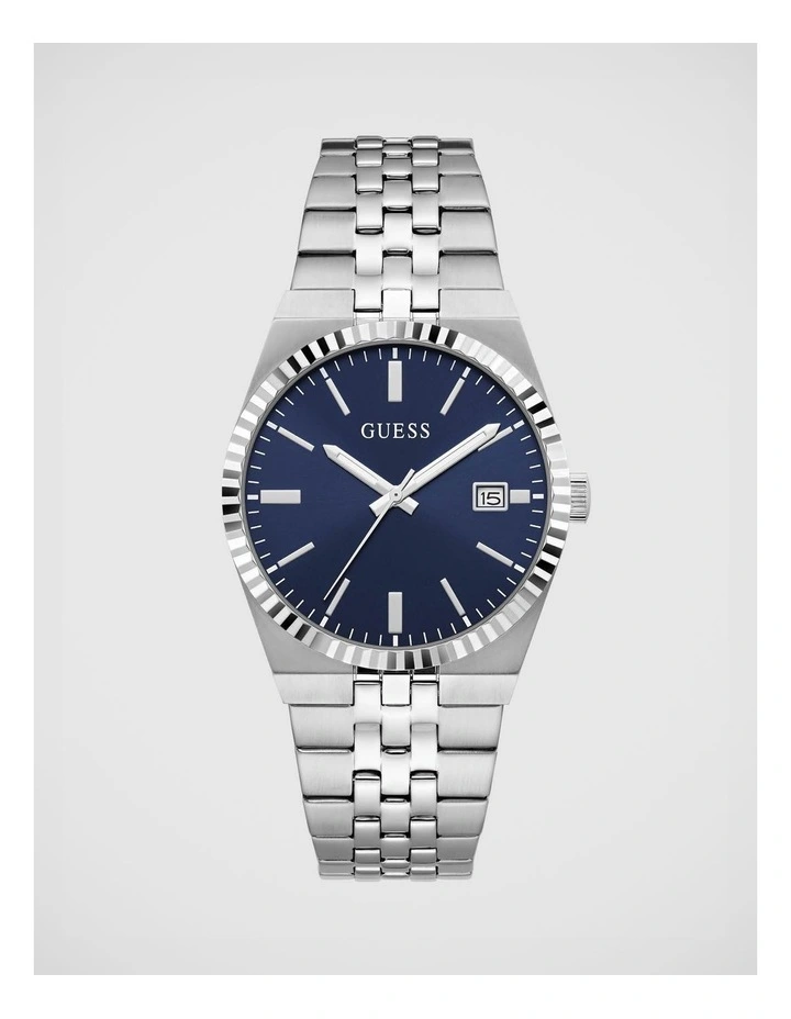 GUESS Mens Silver-Tone Analogue Watch image 1
