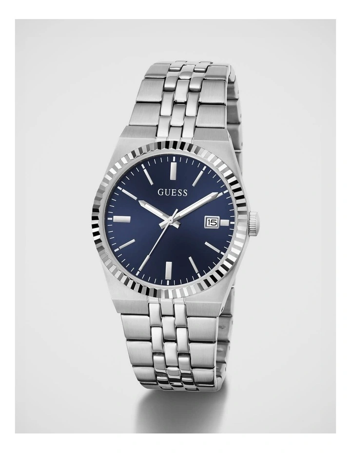 GUESS Mens Silver-Tone Analogue Watch image 5