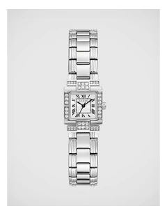 GUESS Ladies Silver-Tone Analogue Watch