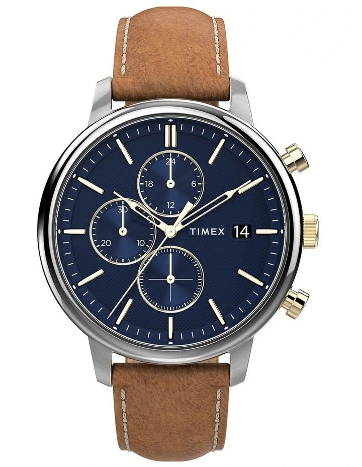 Chicago Leather Chrono Watch TW2U39000 in Tan image 1