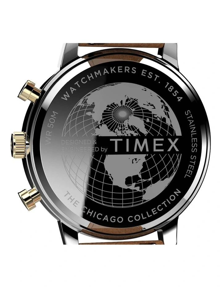 Chicago Leather Chrono Watch TW2U39000 in Tan image 5