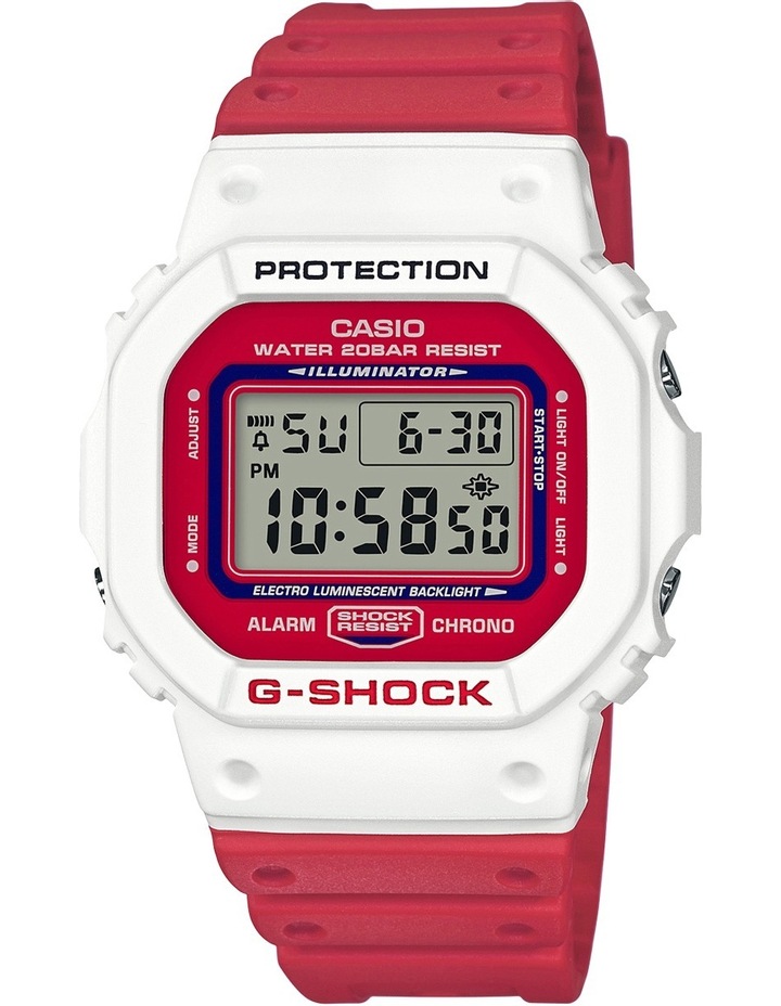Casio Dw5600tb 4a G Shock Red And White Watch Myer