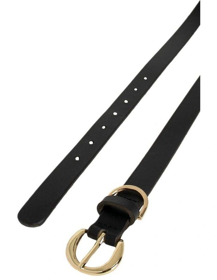Phoebe Leather Belt in Black image 3