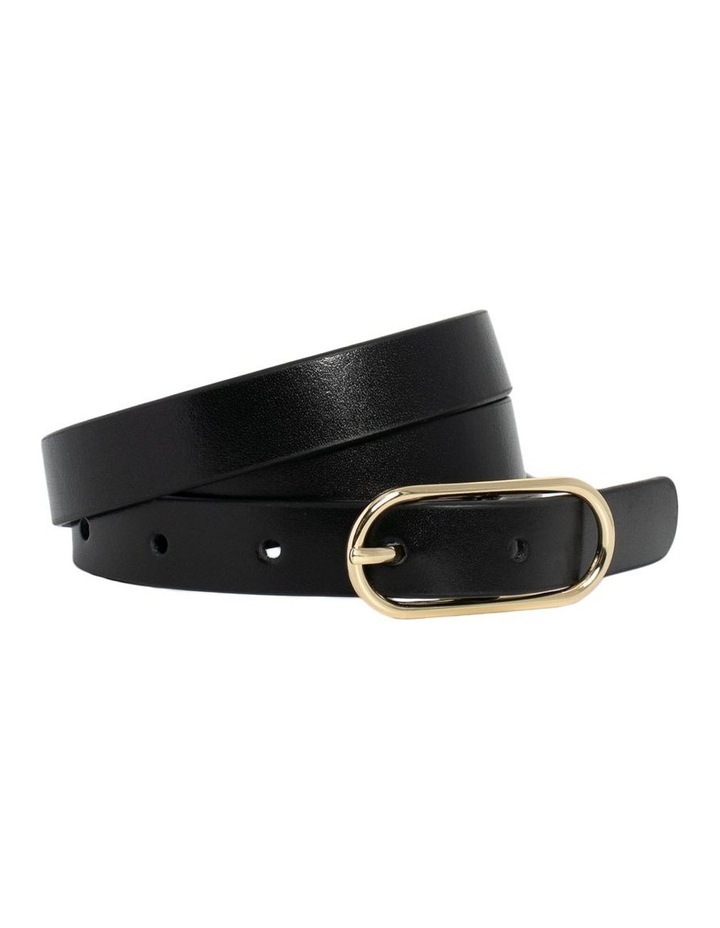 Willow Leather Belt in Black/Gold Black