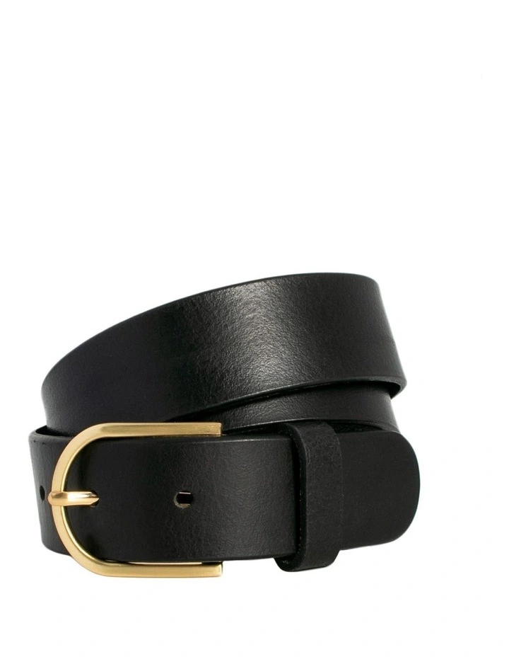 Maddy Leather Belt in Black/Gold image 1