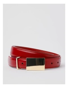 Sarah Padlock Buckle Belt in Red