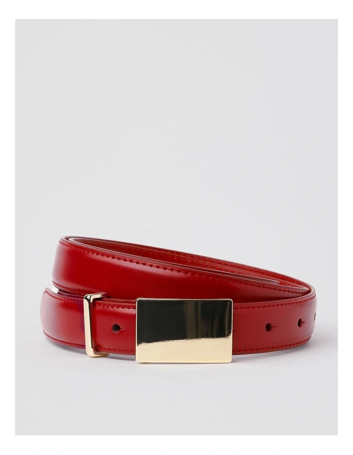Sarah Padlock Buckle Belt in Red image 1