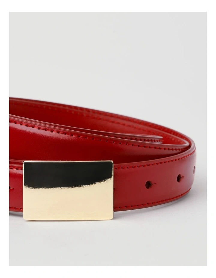 Sarah Padlock Buckle Belt in Red image 3