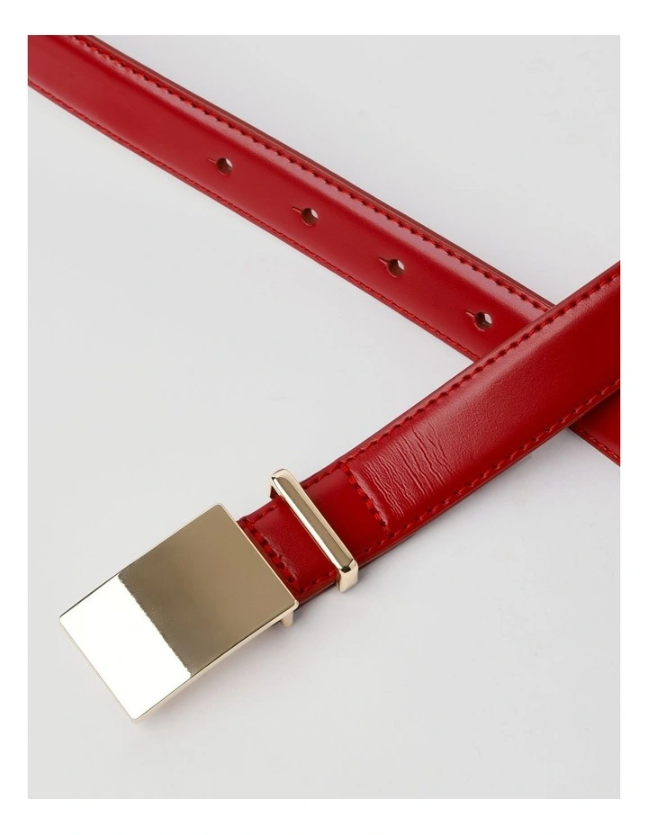 Sarah Padlock Buckle Belt in Red image 6