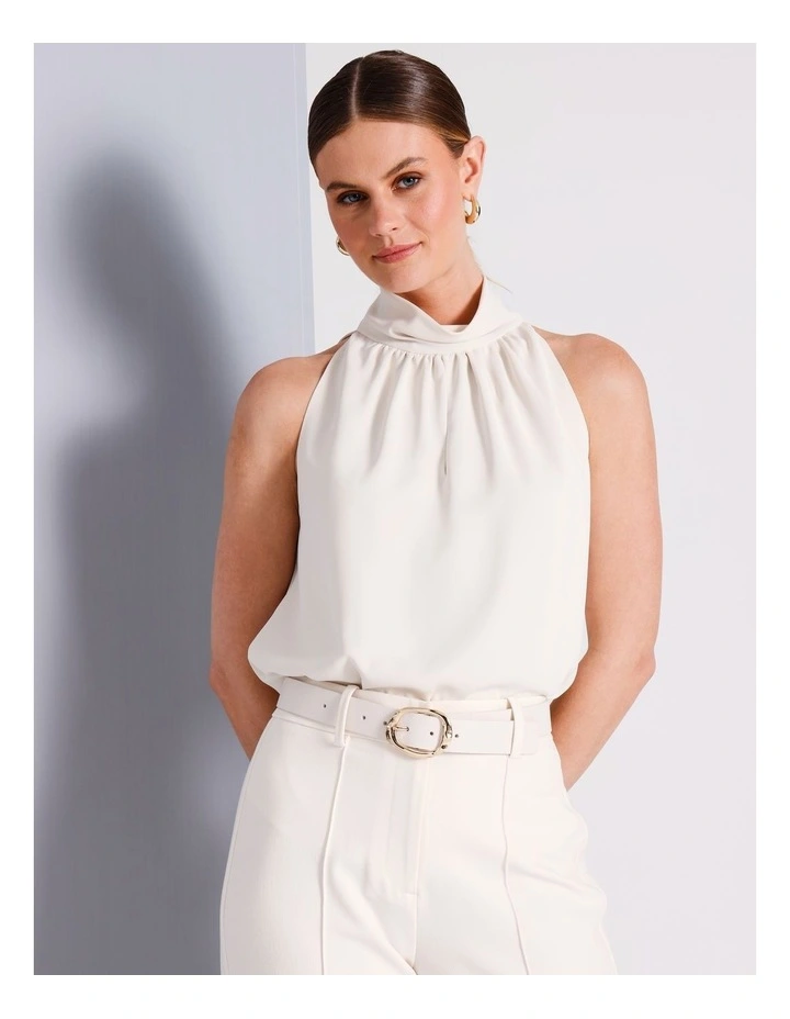 Millie Statement Buckle Belt in White image 2