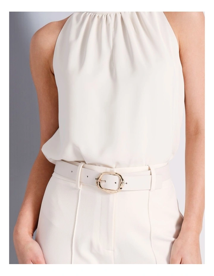 Millie Statement Buckle Belt in White image 4