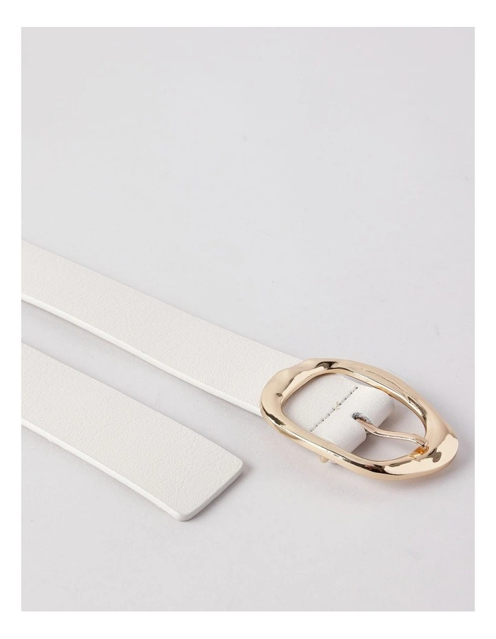 Millie Statement Buckle Belt in White image 6