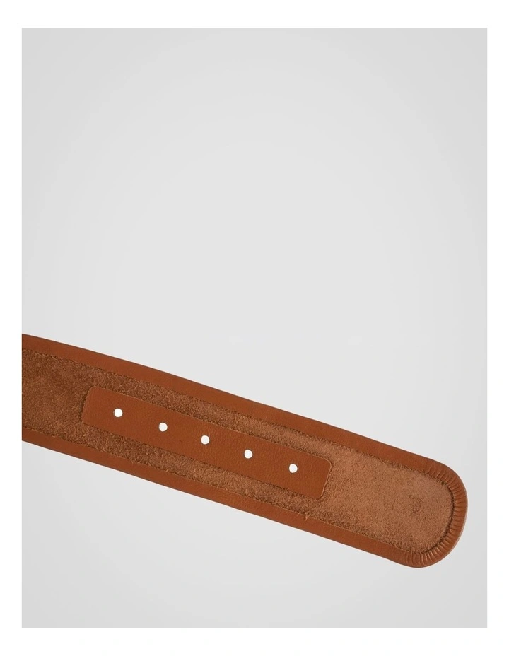 Peyton Wide Oval Buckle Belt in Tan image 4