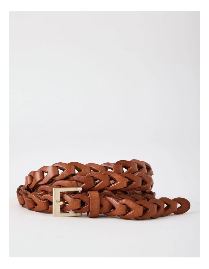Lola Leather Belt in Brick image 1