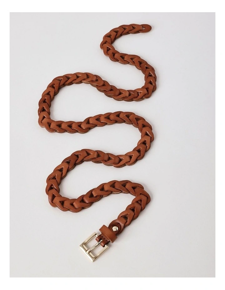 Lola Leather Belt in Brick image 3