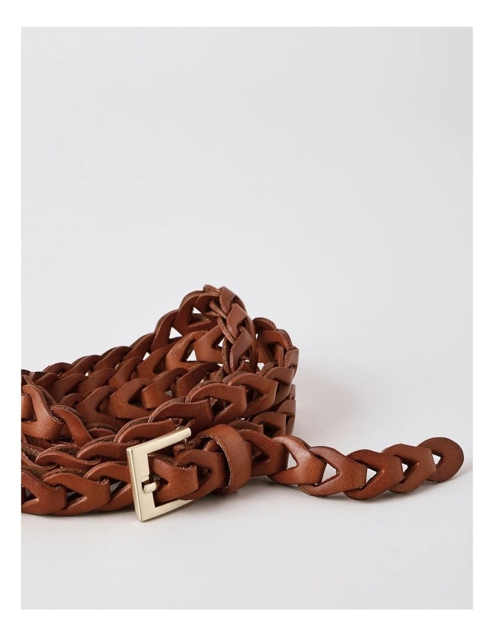 Lola Leather Belt in Brick image 4