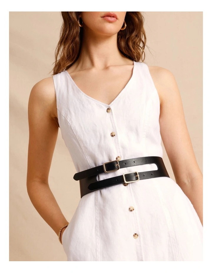 Avery Leather Belt in Black image 4