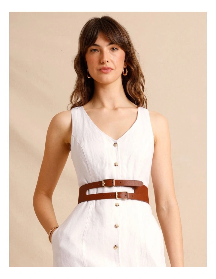 Avery Leather Belt in Tan image 2