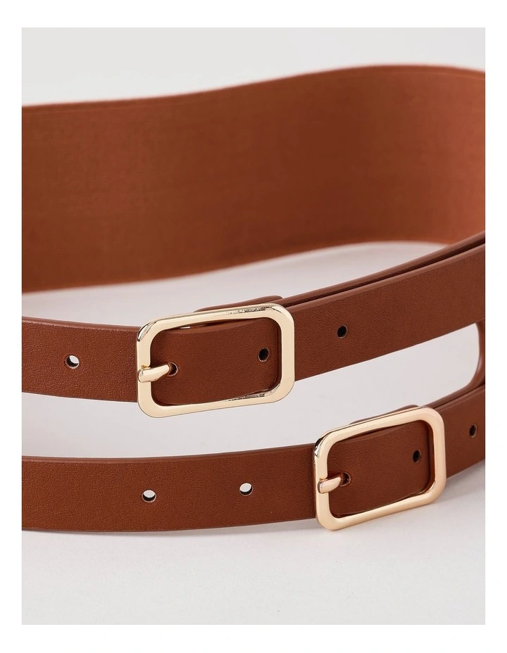 Avery Leather Belt in Tan image 3