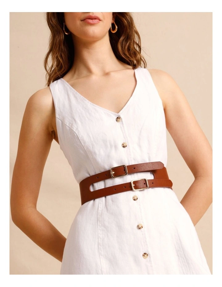 Avery Leather Belt in Tan image 4