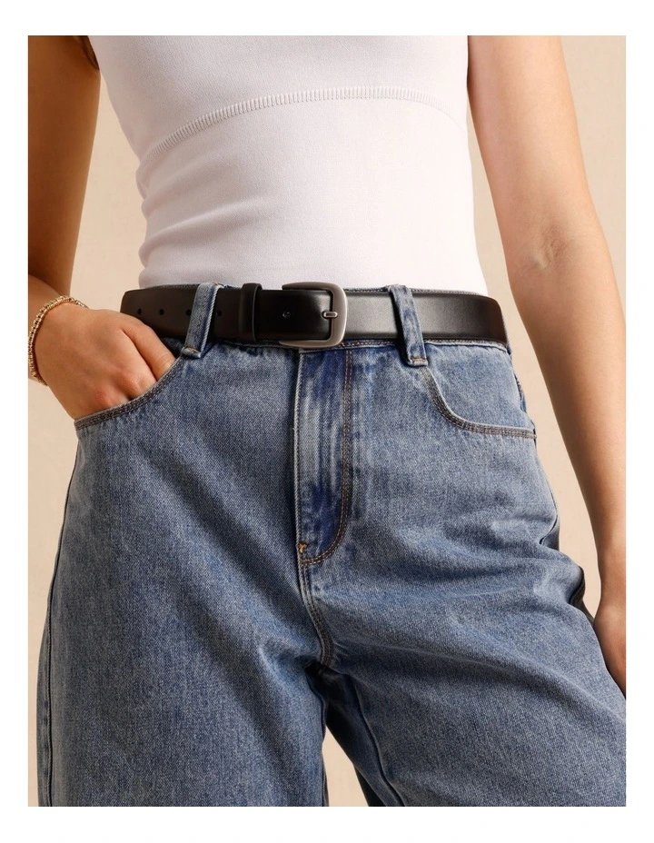 Nara Leather Belt in Black image 2