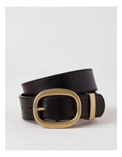 Emery Leather Belt in Black