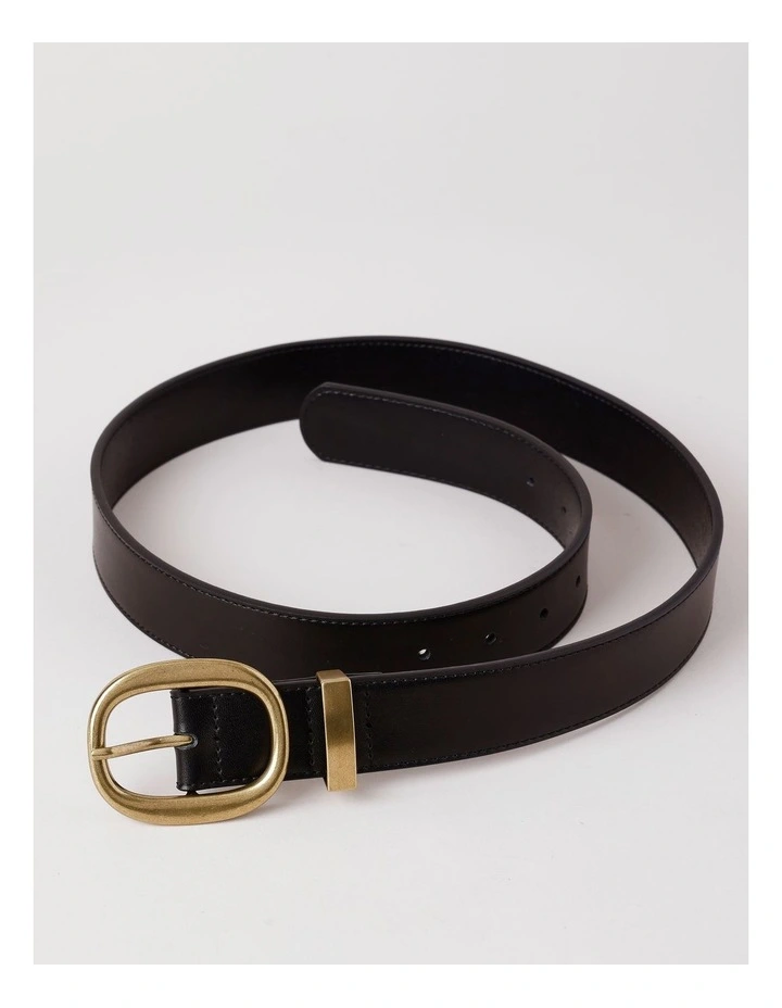 Emery Leather Belt in Black image 5