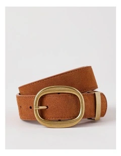 Emery Suede Belt in Tan