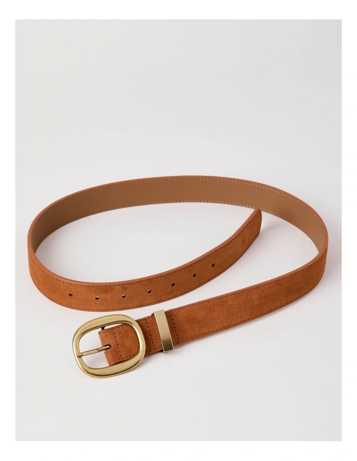 Emery Suede Belt in Tan image 5