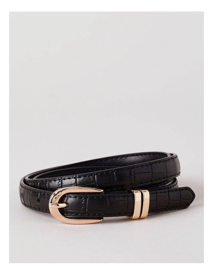 Quinn Leather Belt in Black image 1