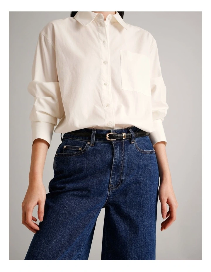 Quinn Leather Belt in Black image 2