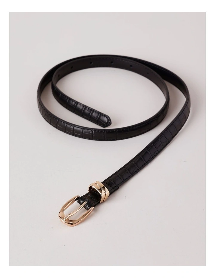 Quinn Leather Belt in Black image 3