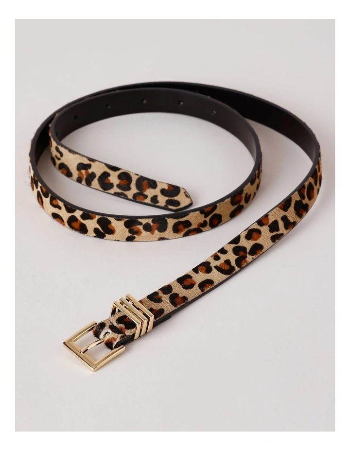 Freya Leather Belt in Leopard image 3