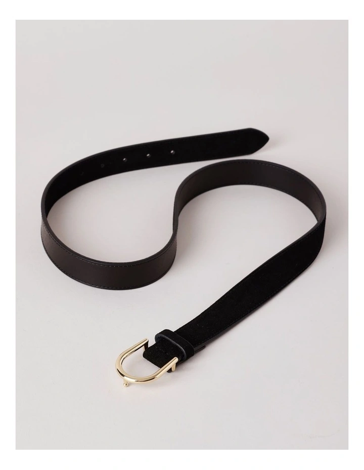 Aria Suede Belt in Black image 3