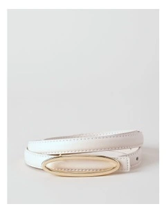 Sadie Leather Belt in Ivory