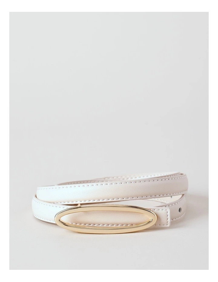 Sadie Leather Belt in Ivory image 1