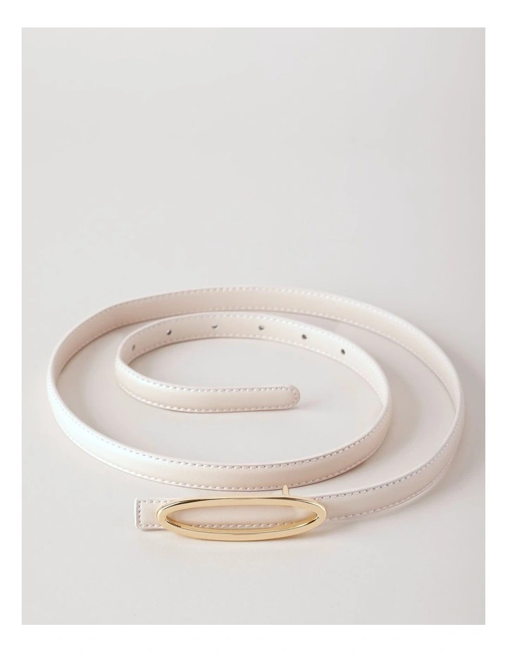 Sadie Leather Belt in Ivory image 3