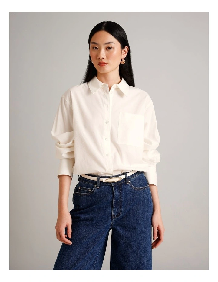 Sadie Leather Belt in Ivory image 4