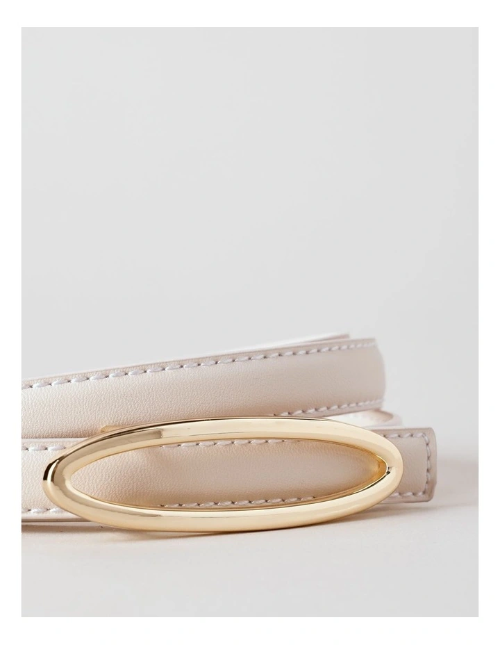 Sadie Leather Belt in Ivory image 5