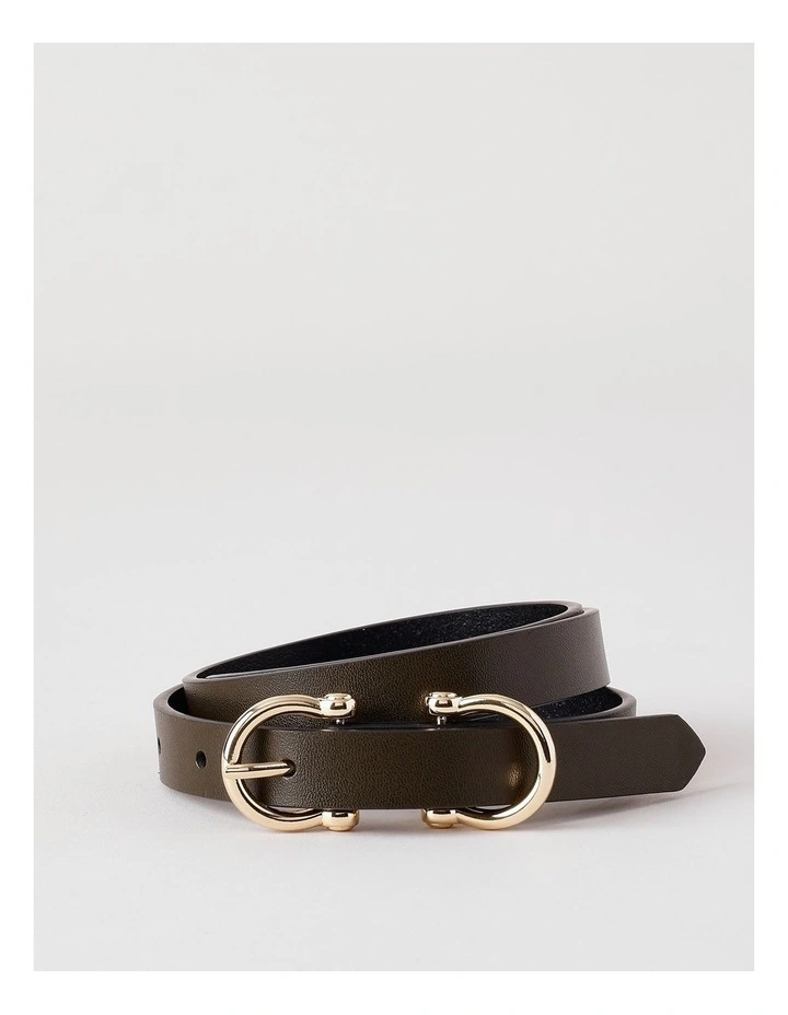 Eve Leather Belt in Olive image 1