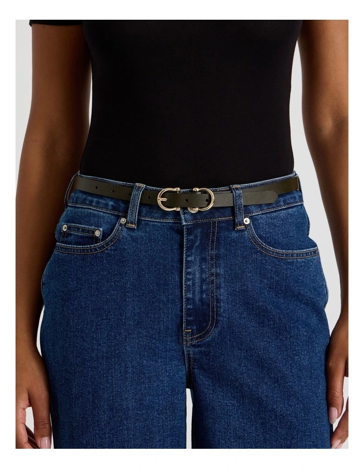 Eve Leather Belt in Olive image 2