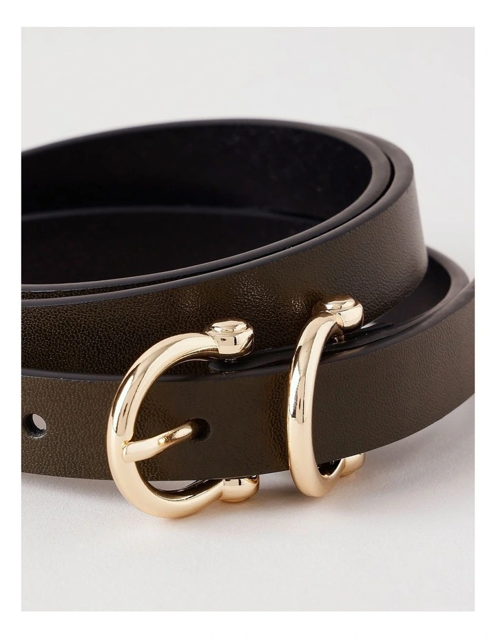 Eve Leather Belt in Olive image 3