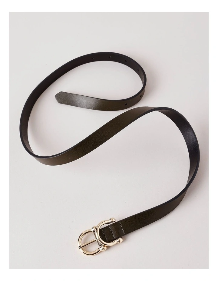 Eve Leather Belt in Olive image 4