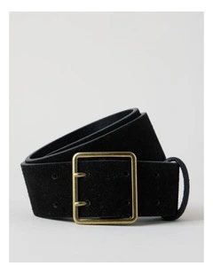 Brooklyn Belt in Black Suede