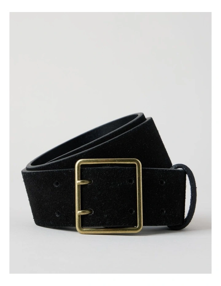 Brooklyn Belt in Black Suede image 1